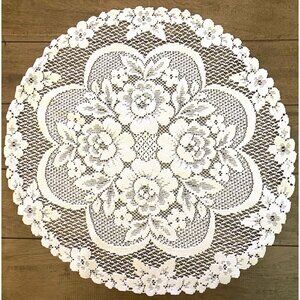 Round Floral Lace Doily 15" Elegant Decor Tables Weddings & Crafts GrannyCore